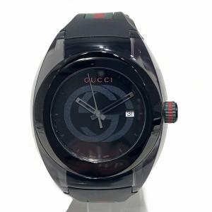 グッチ GUCCI シンク 137.1 クォーツ ブラック文字盤 時計 腕時計 メンズ【中古】