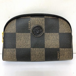 フェンディ FENDI カーキ×ブラック ブランド小物 ポーチ レディース バッグ【中古】