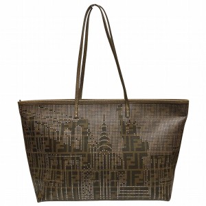 フェンディ FENDI ズッカ 8BH185 パンチング バッグ トートバッグ レディース【中古】