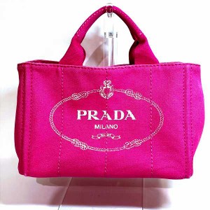 プラダ PRADA カナパ B2439G ピンク キャンバス バッグ トートバッグ レディース【中古】