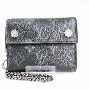 ルイヴィトン Louis Vuitton モノグラムエクリプス チェーンコンパクトウォレット M63510 3つ折り財布 メンズ【中古】