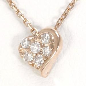 スタージュエリー k18 ハート パヴェダイヤ ネックレス 白う K18WG 