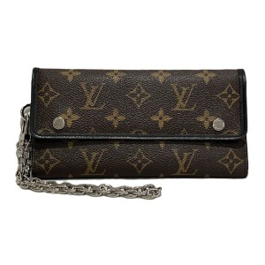 美品】ルイヴィトン LOUIS VUITTON モノグラム ポルトフォイユ アコルディオン 二つ折り長財布 チェーン M58008 【