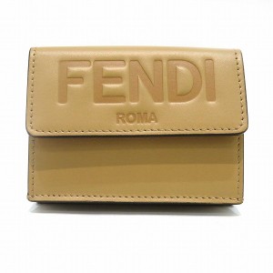 フェンディ FENDI ROMA 8M0395 ロゴ型押し 3つ折り財布 レディース【中古】