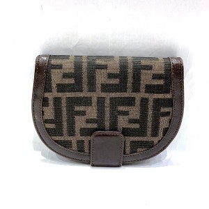 フェンディ FENDI ズッカ 2804-01223 半円 2つ折り財布 レディース【中古】