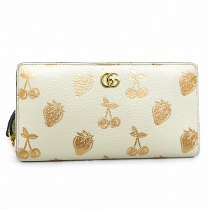 グッチ GUCCI GGマーモント ベリー 456117 財布 長財布 レディース【中古】