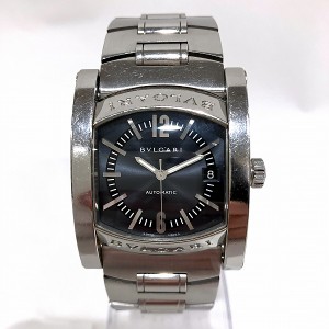 ブルガリ BVLGARI アショーマ AA44S 自動巻 ネイビー文字盤 SS 時計 腕時計 メンズ【中古】