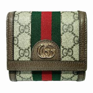 極美品】GUCCI 折り財布 GGマーモント シェリーライン レザー 赤 緑