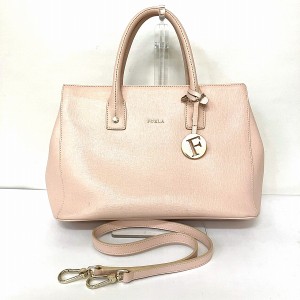 フルラ FURLA リンダ ピンク レザー 2way バッグ トートバッグ レディース【中古】