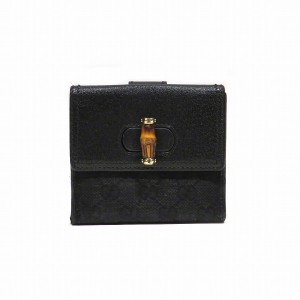 グッチ GUCCI バンブー 138035 Wホック ターンロック 2つ折り財布 レディース【中古】