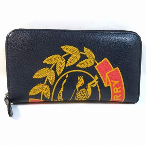 バーバリー Burberry エンブレムプリント ラウンドファスナー 8005979 長財布 メンズ【中古】