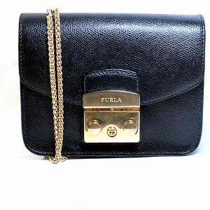 フルラ FURLA チェーンショルダー ブラック バッグ ショルダーバッグ レディース【中古】