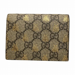 グッチ GUCCI GGスプリーム ビー コンパクトウォレット 508757 財布 2つ折り財布 ユニセックス【中古】