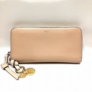 クロエ Chloe ALPHABET ピンク 財布 長財布 レディース【中古】