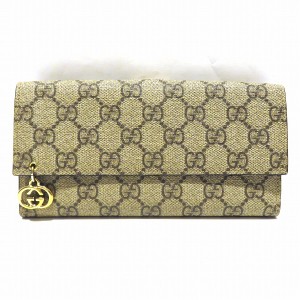 グッチ GUCCI GGスプリーム 212104 財布 長財布 レディース【中古】