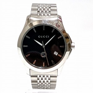 グッチ GUCCI Gタイムレス YA1254106 クォーツ デイト 時計 腕時計 メンズ【中古】