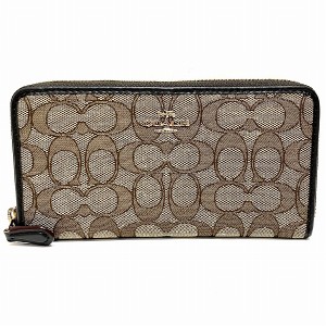 コーチ COACH シグネチャー ラウンドファスナー F54633 長財布 ユニセックス【中古】