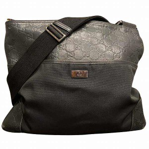 グッチ GUCCI グッチシマ 161822 ナイロン レザー バッグ ショルダーバッグ ユニセックス【中古】