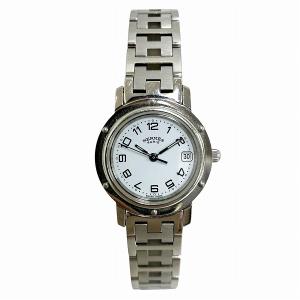 HERMES エルメス クリッパー レディース クォーツ コンビ 2針 白文字盤  