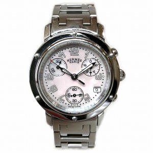 エルメス Hermes クリッパー ナクレ クロノグラフ CL1.310 クォーツ 時計 腕時計 レディース【中古】