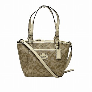 コーチ COACH シグネチャー ペイトン F20097 2WAY バッグ ハンドバッグ ショルダーバッグ レディース【中古】