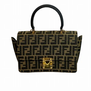 フェンディ FENDI ズッカ ブラウン バッグ ハンドバッグ レディース【中古】