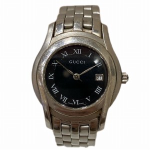 グッチ GUCCI 5500L クォーツ ブラック文字盤 時計 腕時計 レディース【中古】