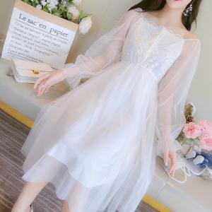 パーティドレス 大きいサイズ 白 ドレス ロング レース トップス 透け感 シースルー ワンピース 長袖 お呼ばれ 膝丈 春秋の通販はau Pay マーケット Love Ride おしゃれセレクトショップ 商品ロットナンバー