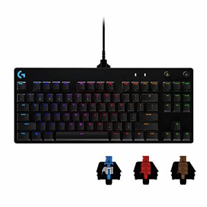 Logicool G ロジクール G PRO X ゲーミングキーボード テンキーレス 有線 GXスイッチ クリッキー 日本語配列 LIGHTSYNC RGB 着脱式ケーブ