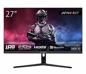 【Amazon.co.jp限定】JAPANNEXT 27型IPS フルHDパネル搭載240Hz対応ゲーミングモニター JN-I27FR240 HDMI DP