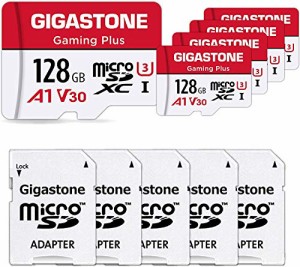 Gigastone まいくろsdカード 128GB 5枚セット Nintendo Switch動作確認済 転送速度100MB/S 高速 マイクロSDカード 5Pack MicroSD 128GB F
