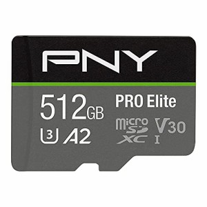 PNY 512GB PRO Elite Class 10 U3 microSDXC Flash Memory Card 無期限保証 国内正規品 P-SDUX512U3100PRO-GE グレー