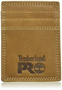 Timberland PRO メンズ レザーフロントポケット財布 マネークリップ付き, 小麦, One Size
