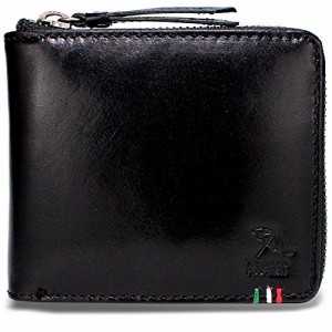 [アーノルドパーマー] 財布 メンズ 二つ折り財布 本革 イタリーレザー APS-3309 (black)