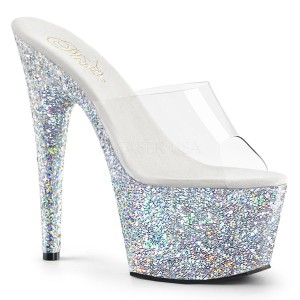 Pleaser ADORE-701LG 7inch Heel, 2 3/4inch PF Slide w/Holo Glitter Bottom◆取り寄せ