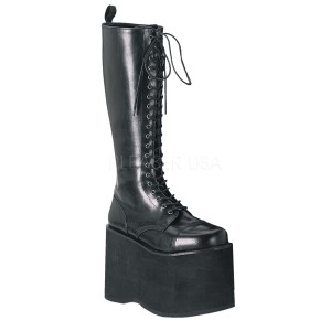 厚底 レースアップロングブーツ（着脱ジッパーあり） #Men's/Unisex ニーハイ DEMONIA(Pleaser) MEGA-602◆取り寄せ