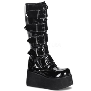 Demonia TRASHVILLE-518 3 1/4inch PF Goth Punk Pat Knee BT 5 Buckled W/ Zipper #Men's/UNISEX ◆取り寄せ