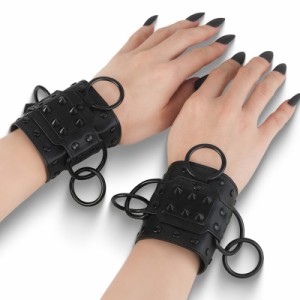 Demonia DA-402 Faux Leather Wrist Cuffs (Pair)◆取り寄せ