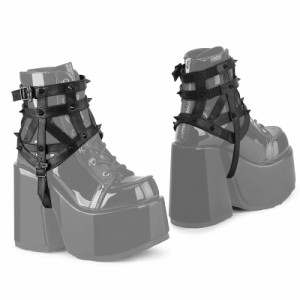 Demonia DA-505 Faux Leather Cage Boot Harness (Pair)◆取り寄せ