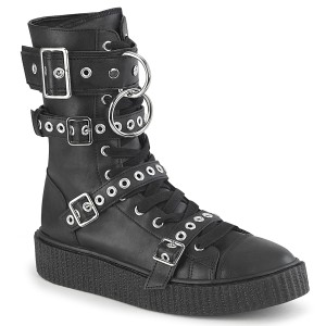 Demonia(デモニア) SNEEKER-320 カーフレングスクリーパー スニーカーブーツ つや消し黒 #Men's/Unisex◆取り寄せ