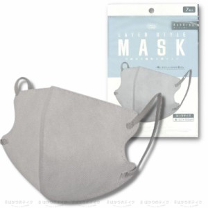 富士 3Dマスク 耳が痛くなりにくい 立体マスク レイヤースタイル 7枚入 不織布 ふつうサイズ アッシュグレー