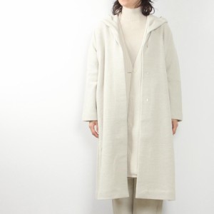 evam eva エヴァムエヴァ press wool hooded coat E233K095