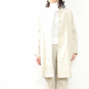 evam eva エヴァムエヴァ linen cotton no-collar coat E241T025