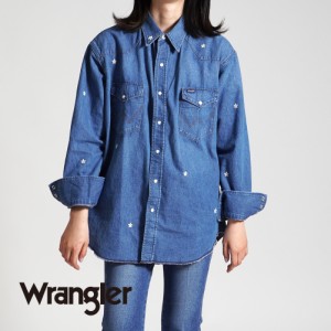 Wrangler ラングラー US ORIGINALS/127MW デニムシャツ デニム シャツ ウエスタンシャツ 花柄 刺繍 EMBROIDERY USED