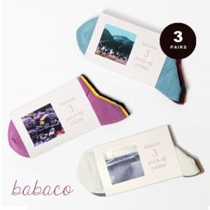 babaco(ババコ)/3Pairs Of Colors(3ペアーズ オブ カラーズ)/レディース 靴下 ウール ナイロン ソックス BA02-BN3A BA02-BN3B BA02-BN3C 