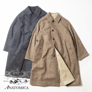 ANATOMICA(アナトミカ)/SINGLE RAGLAN 2(シングルラグラン 2)/バルマカーンコート ステンカラーコート メンズ ギャバジン ツイード リバ