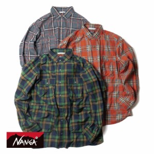 NANGA(ナンガ)FADE PLAID CAMP SHIRT(フェード プレイド キャンプ シャツ)チェック チェックシャツ ネルシャツ フランネル アウトドア メ