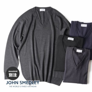 (正規品)(日本別注) ジョンスメドレー JOHN SMEDLEY メンズ メリノウール メリノ 24G 長袖 Vネック ニット A4591 24ゲージ SWEATER SERIE