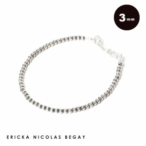 ERICKA NICOLAS BEGAY エリッカニコラスビゲイ シルバー ブレスレット 3mm ナバホ インディアンジュエリー ナバホパール シルバーパール