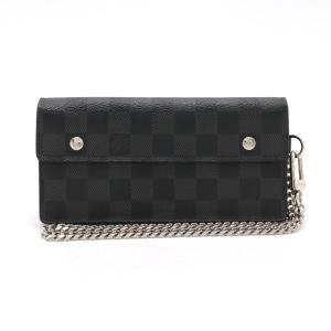 LOUIS VUITTON ルイ ヴィトン ダミエグラフィット アコルディオン 2つ折長財布 二つ折り長財布 チェーン付き N60023 